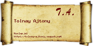 Tolnay Ajtony névjegykártya